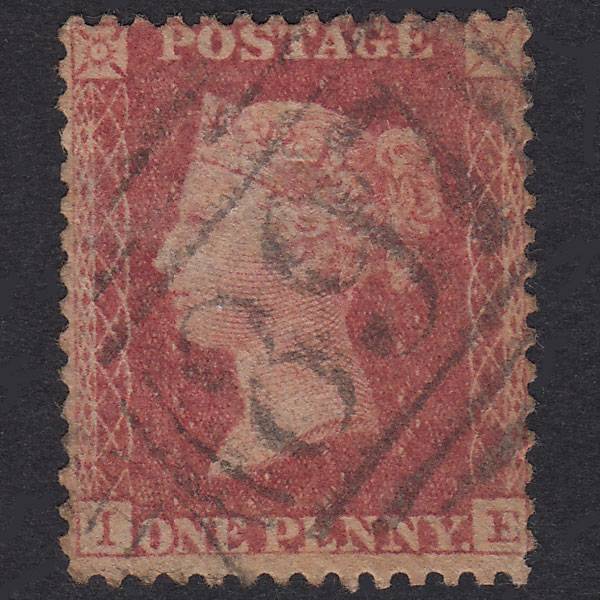 GB QV 1857 1d Rose-Red Plate 63 SG40-C10(1) IE GU Wisbech 897