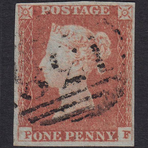 GB QV 1841 1d Red-Brown Plate 81 SG8-B1(1) PF FU 4 Margins Bromyard 138
