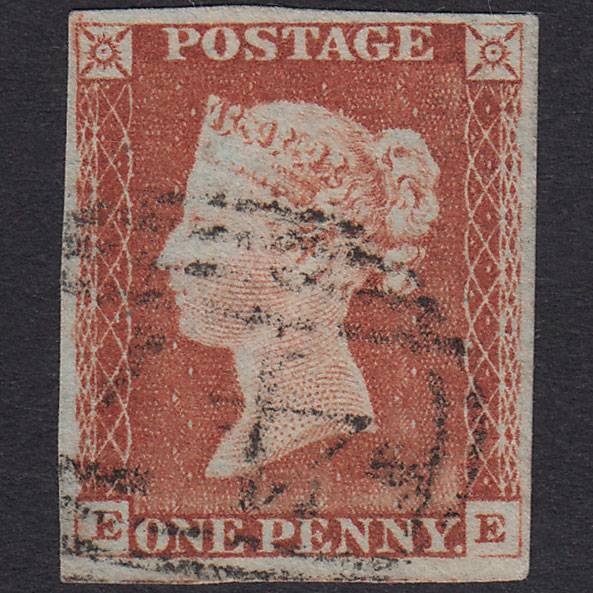 GB QV 1841 1d Pale Red-Brown Plate 60 SG9-B1(3) EE FU 4 Margins Bangor 47