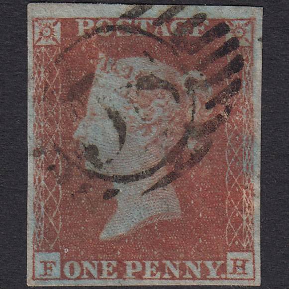 GB QV 1841 1d Red-Brown Plate 112 SG8-B1(1) FH GU 4M London D&S Cancel