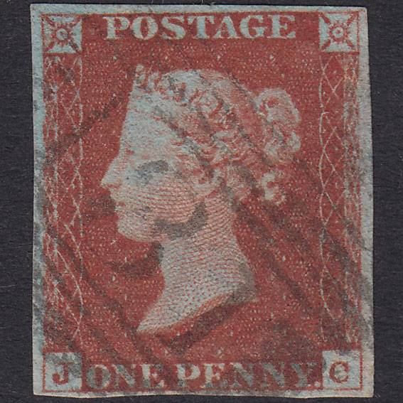 GB QV 1841 1d Red-Brown Plate 62 SG8-B1(1) JC FU Edinburgh 131
