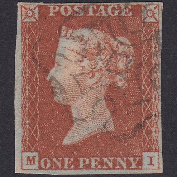 GB QV 1841 1d Red-Brown Plate 19 SG8-B1(1) Ivory Head MI FU 4 Margins MX