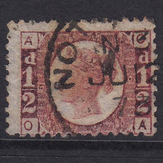 GB QV 1870 1/2d Rose-Red Plate 6 SG48-G4 OA FU CDS