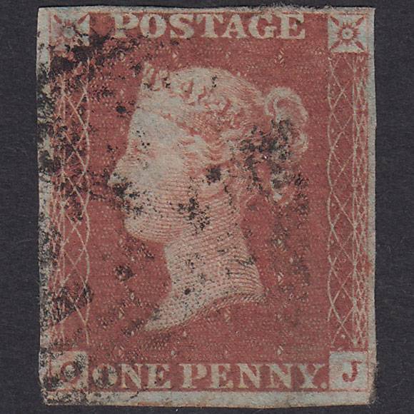GB QV 1841 1d Red-Brown Plate 85 SG8-B1(1) OJ GU 4 Margins