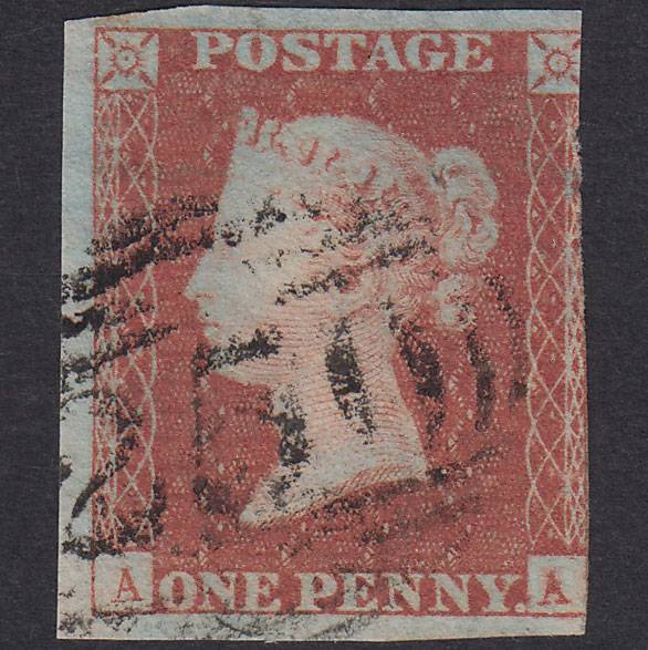 GB QV 1841 1d Pl 90 SG8-B1(1) AA FU Missing Imprimatur 3M Devonport 250