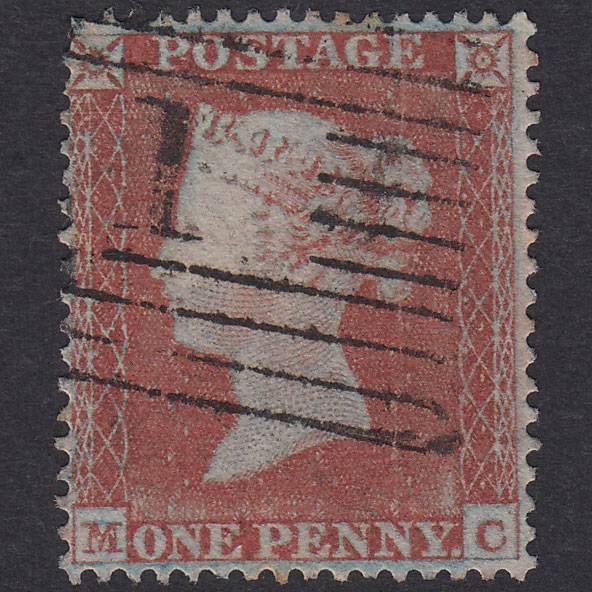 GB QV 1854 1d Red-Brown Plate 176 SG17-C1(1) MC GU Aberdeen 1
