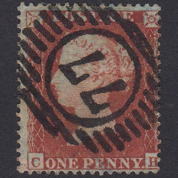 GB QV 1854 1d Red-Brown Plate 182 SG17-C1(1) CH FU London D&S 77