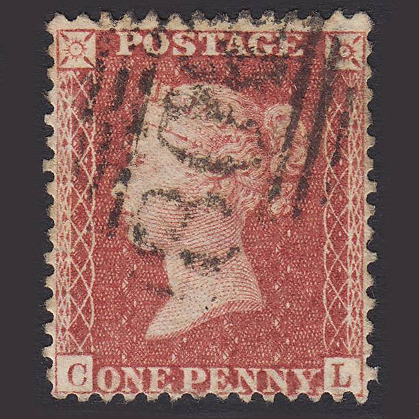 GB QV 1857 1d Rose-red (Plate 59) (SG40) 'CL' FU C10