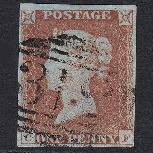 GB QV 1841 1d Red-brown Pl 68 (SG8) 'CF' FU Gloucester (312) 4 Margins