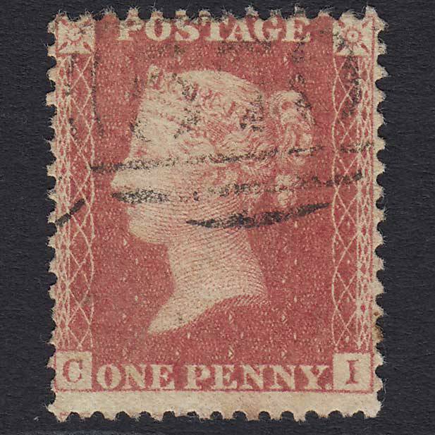 GB QV 1857 1d Rose-red Pl 60 (SG40) 'CI' GU Northampton (570) Spoon C10