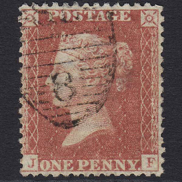 GB QV 1857 1d Pl 42 (SG40) 'JF' FU London D&S SE8 Missing Imprimatur C10