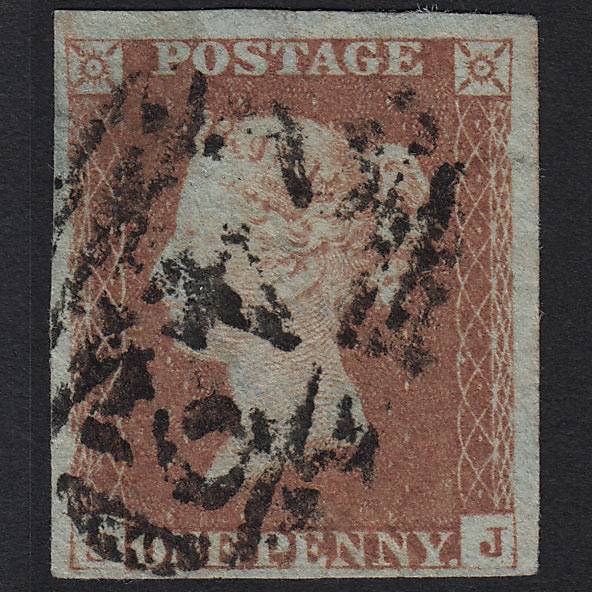 GB QV 1841 1d Red-brown (Plate 74) SG8-B1(1) SJ GU Derby 242 4 Margins