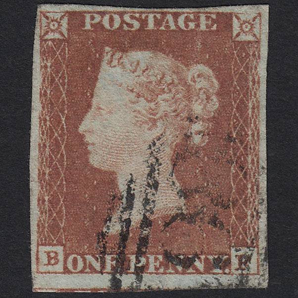 GB QV 1841 1d Red-brown (Plate 75) SG8-B1(1) BF FU 4M Imperf