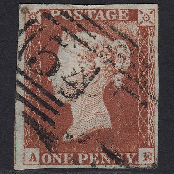 GB QV 1841 1d (Plate 56) SG9-B1(3) AE FU 4 Margins Extreme Wear Top Right