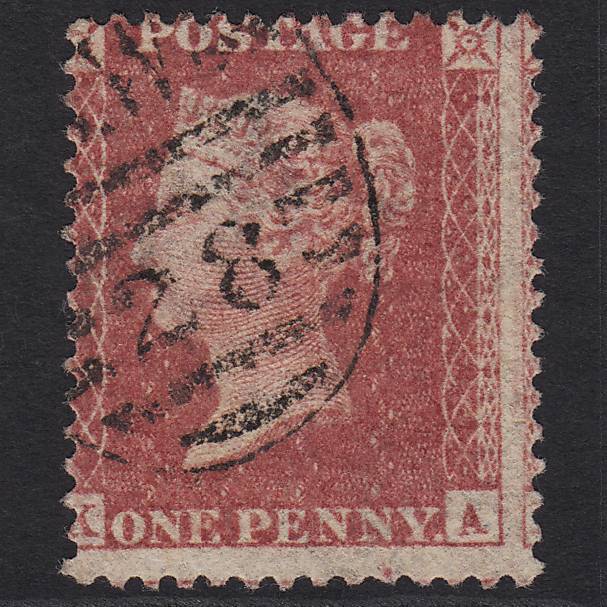 GB QV 1857 1d Rose-red (Plate 36) SG40-C10(1) KA FU in London SW28 Misperf