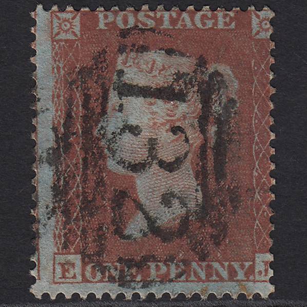 GB QV 1854 1d Red-brown (Plate 172) SG17-C1(1) EJ FU Brighton 132 Misperf