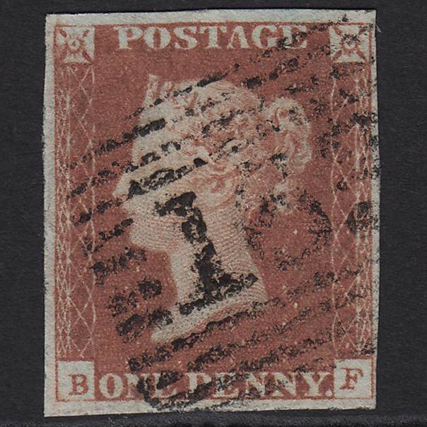 GB QV 1841 1d Red-brown (Plate 76) SG8-B1(1) BF VFU Greenock 163