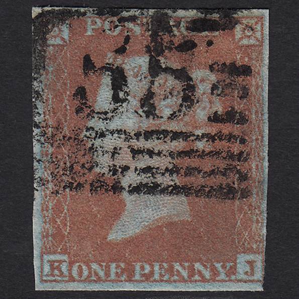 GB QV 1841 1d Very Blued Pl 135 SG8a-B1(2) KJ GU nr 4 Margins Scotland