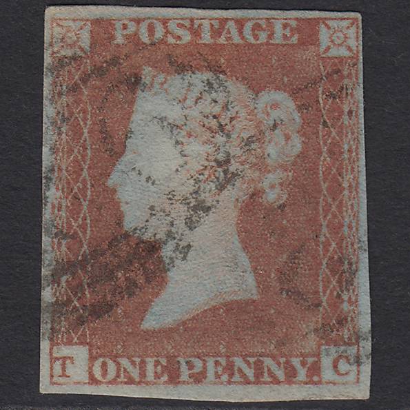 GB QV 1841 1d Red-brown (Plate 87) SG8-B1(1) TC FU Light Cancel