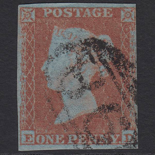 GB QV 1841 1d Very Blued (Plate 135) SG8a-B1(2) ED FU Blackburn 98
