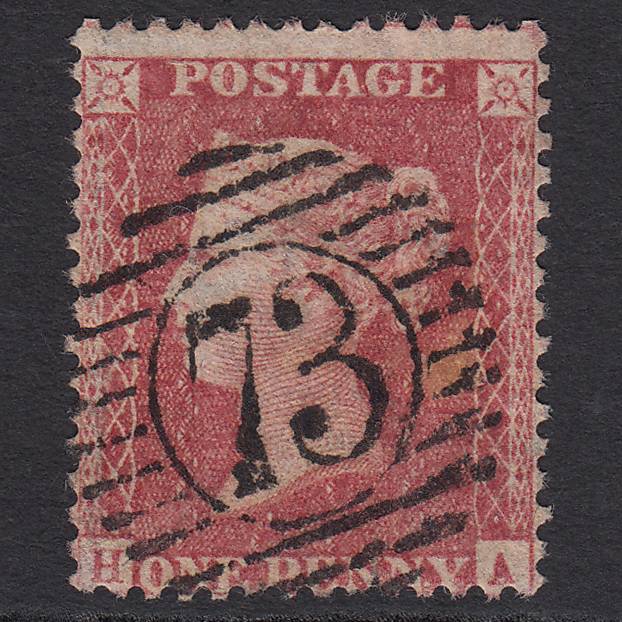GB QV 1857 1d Rose-red (Plate 42) SG40-C10(1) HA GU London D&S 73 Misperf