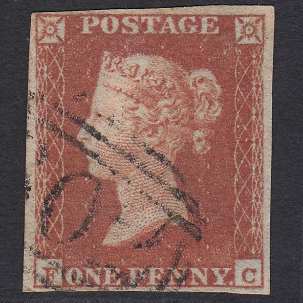 GB QV 1841 1d Red-brown (Plate 129) SG8-B2(1) FC GU 4 Margins