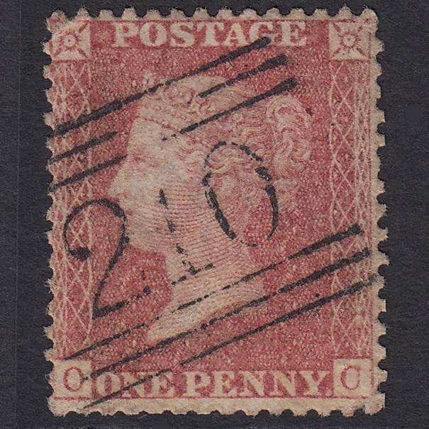 GB QV 1857 1d Rose-red (Plate 48) SG40-C10(1) OC GU Kirkcaldy 210