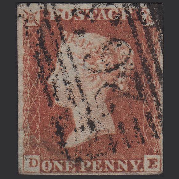 GB QV 1841 1d Red-brown (Plate 80) SG8-B1(1) DE GU 4M Musselburgh 263