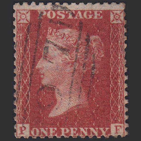 GB QV 1857 1d Rose-red (Plate 56) SG40-C10(1) PF GU Bury ST Edmunds 97