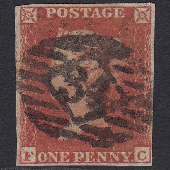 GB QV 1841 1d Deep Red-brown (Plate 157) SG10-B2(1) FC GU 4M London IS 34