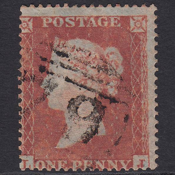 GB QV 1854 1d Red-brown (Plate 186) SG17-C1(1) LJ FU Knowle 79