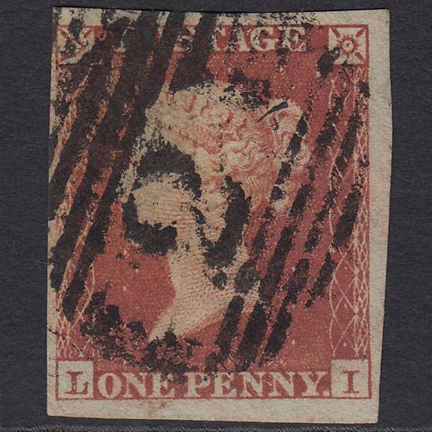 GB QV 1841 1d Red-brown (Plate 161) SG8-B2(1) LI GU 4 Margins