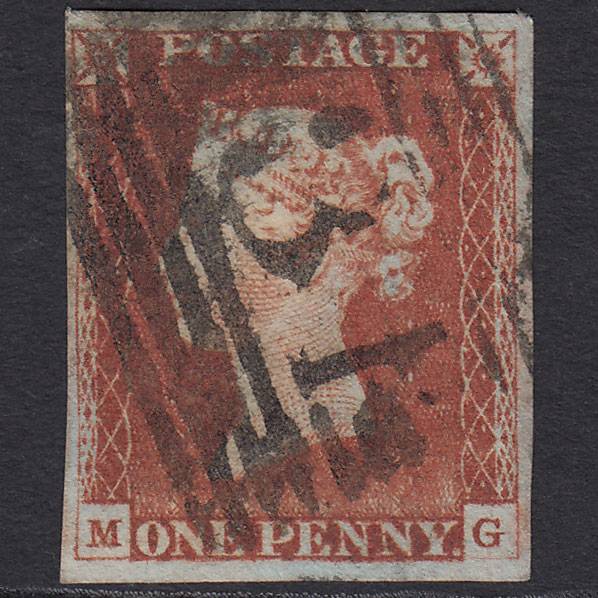 GB QV 1841 1d Red-brown Pl 57 SG8-B1(1) MG GU 4 Margins Edinburgh 131