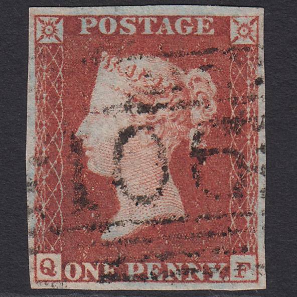 GB QV 1841 1d Red-brown (Plate 96) SG8-B1(1) QF VFU Dalmellington 106