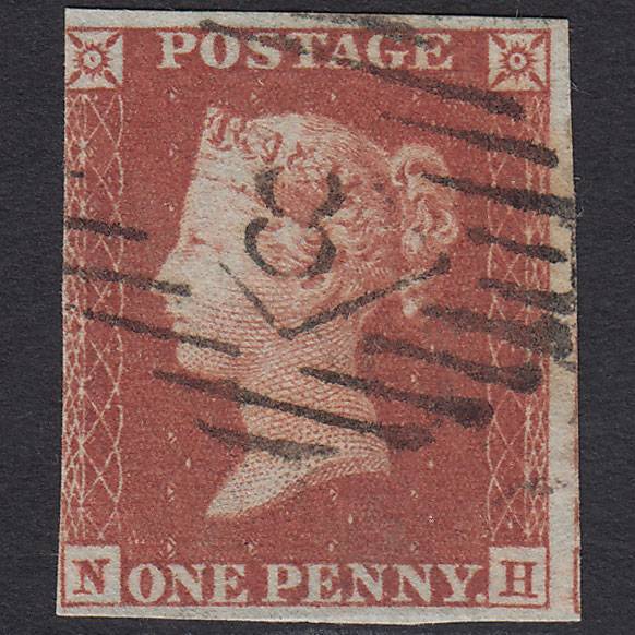 GB QV 1841 1d Red-brown (Plate 170) SG8-B2(1) NH FU 3 Margins London IS 8