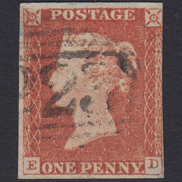 GB QV 1841 1d Red-brown (Plate 76) SG8-B1(1) ED FU nr 4M Coventry 223