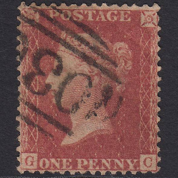 GB QV 1857 1d Rose-red (Plate 43) SG40-C10(1) GC GU Ramsey Iom 036