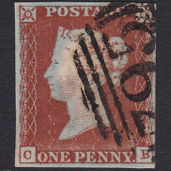 GB QV 1841 1d Red-brown (Plate 47) SG8-B1(1) CB VFU 4 Margins Thirsk 795