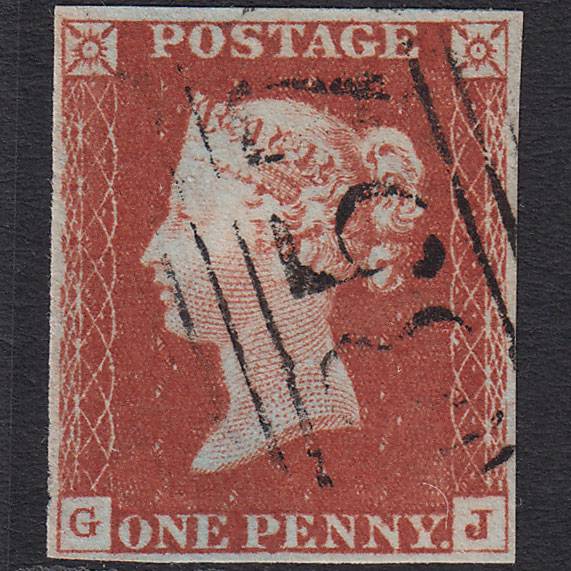 GB QV 1841 1d Red-brown Pl 48 SG8-B1(1) GJ VFU 4 Margins Hereford 357