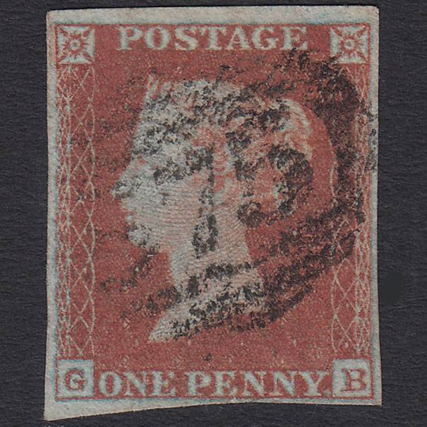 GB QV 1841 1d Red-brown Pl 136 SG8-B2(1) GB FU 4 Margins Birmingham 75