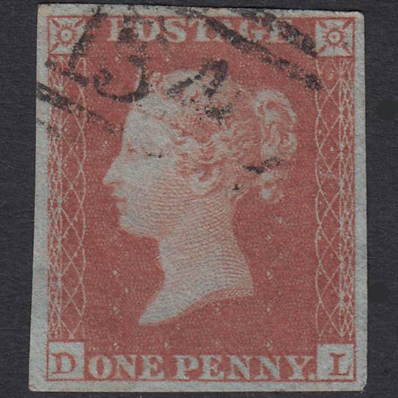 GB QV 1841 1d Red-brown (Plate 154) SG8-B2(1) DL VFU 4 Margins Bristol 134