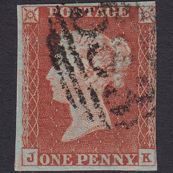 GB QV 1841 1d Red-brown Pl 52 SG8-B1(1) JK FU 4 Margins Nottingham 583