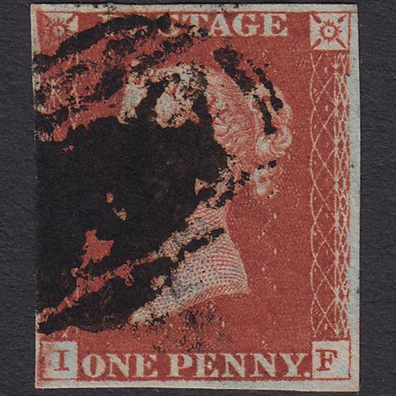 GB QV 1841 1d Deep Red-brown (Plate 60) SG10-B1(4) IF GU 4 Margins