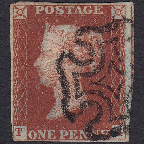 GB QV 1841 1d Red-brown (Plate 34) SG8-B1(1) TI GU nr 4 Margins MX