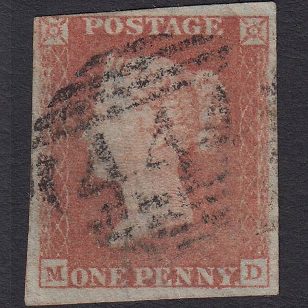 GB QV 1841 1d Red-brown (Plate 100) SG8-B1(1) MD FU 4M Leamington 444