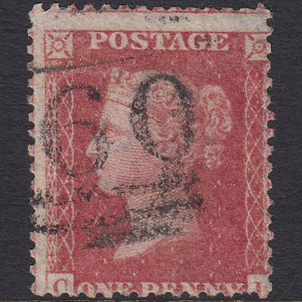 GB QV 1857 1d Rose-red Pl 48 SG40-C10(1) CL GU Bedale 60 Large Misperf