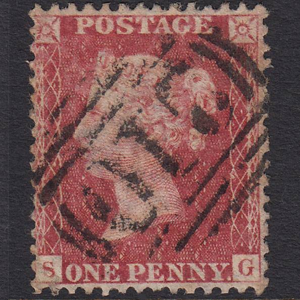 GB QV 1857 1d Rose-red (Plate 34) SG40-C10(1) SG GU Colchester 210