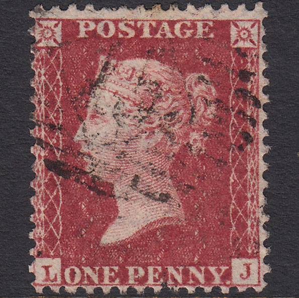 GB QV 1857 1d Deep Rose-red (Plate 45) SG41-C10(4) LJ GU London IS 15