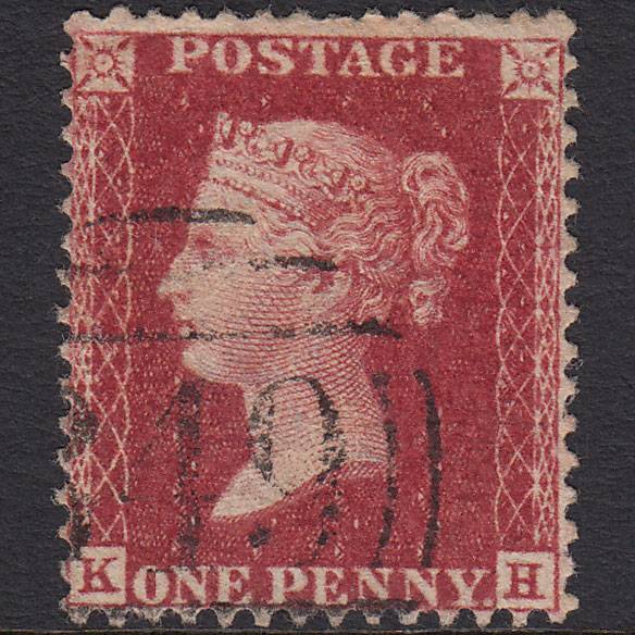 GB QV 1857 1d Deep Rose-red (Plate 58) SG41-C10(4) KH FU Leicester 449