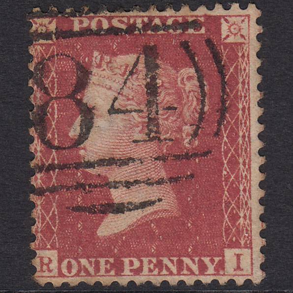 GB QV 1857 1d Rose-red (Plate 43) SG40-C10(1) RI GU Canterbury 84